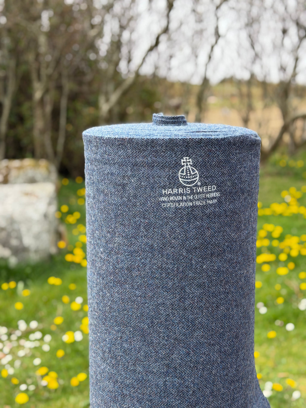 Denim Blue Herringbone Harris Tweed