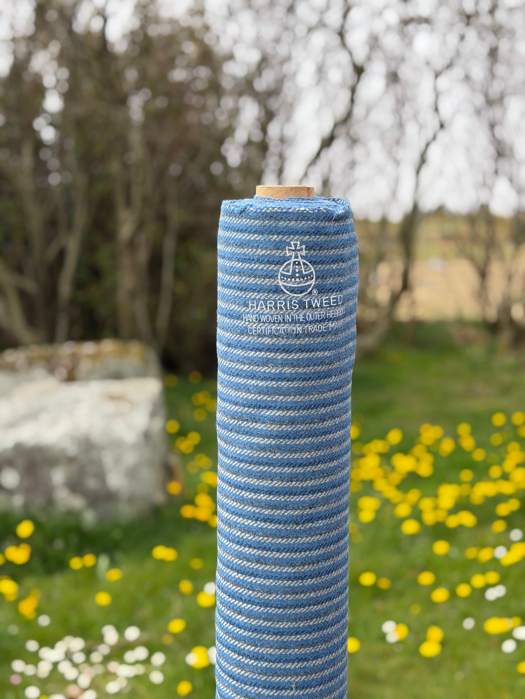 Blue Stripe Twill Harris Tweed