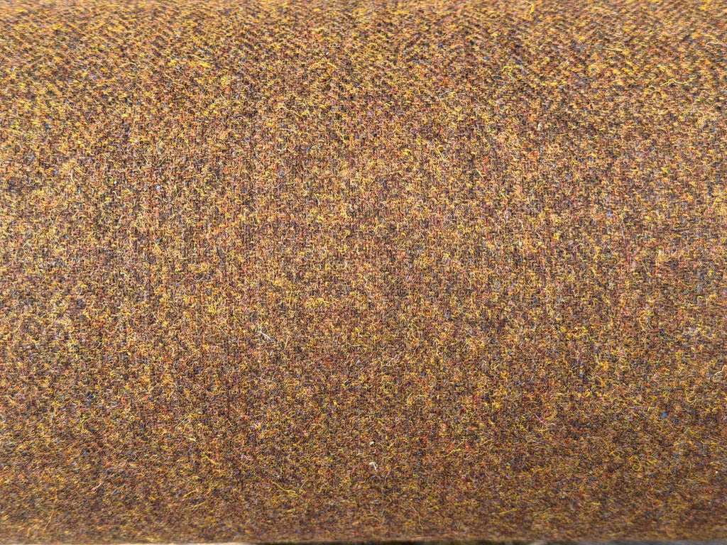 Brown and Gold Herringbone Harris Tweed